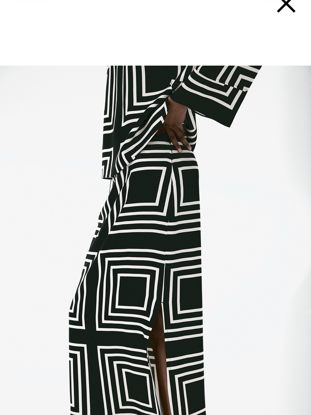 Black & White Geometric Pencil Skirt